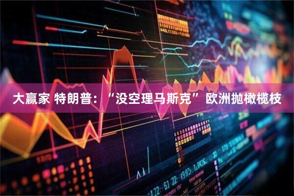 大赢家 特朗普：“没空理马斯克” 欧洲抛橄榄枝